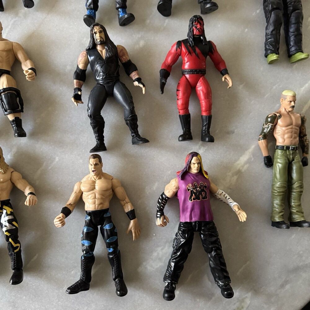 Lot WWE WWF Wrestling Action Figures Triple H+  Superstars Jakks Mattel Bundle - Picture 4 of 9